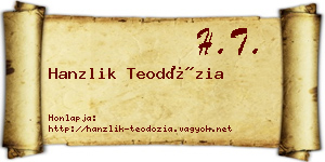 Hanzlik Teodózia névjegykártya
